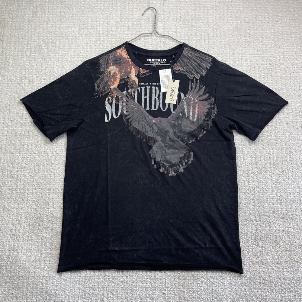 Buffalo David Bitton VTG Y2K Vultures Graphic  All Over Print Distressed Men L